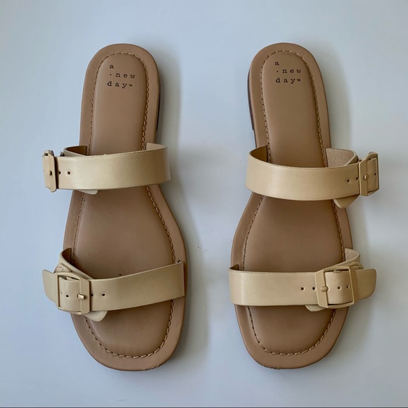 A New Day Penny Buckle Slides Sandal in Cream - Picture 4 of 8